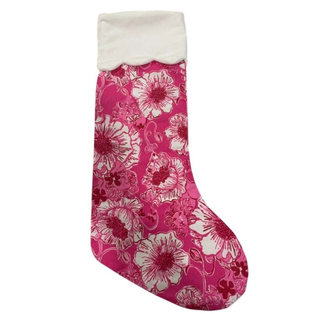 Lilly Pulitzer Christmas Stocking Sun Shell Pink Feeling Poppy